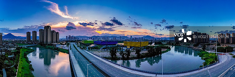 航拍莆田日落风光图片素材