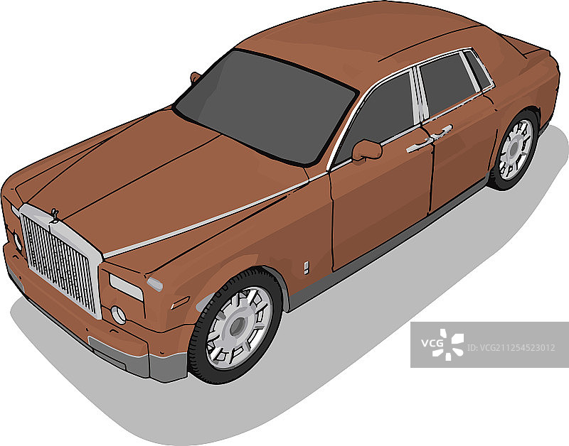 白色背景上的棕色宾利图片素材