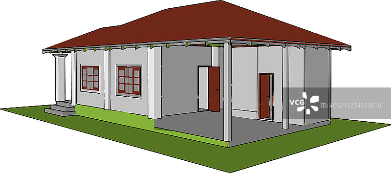 白色背景上的预制房屋图片素材