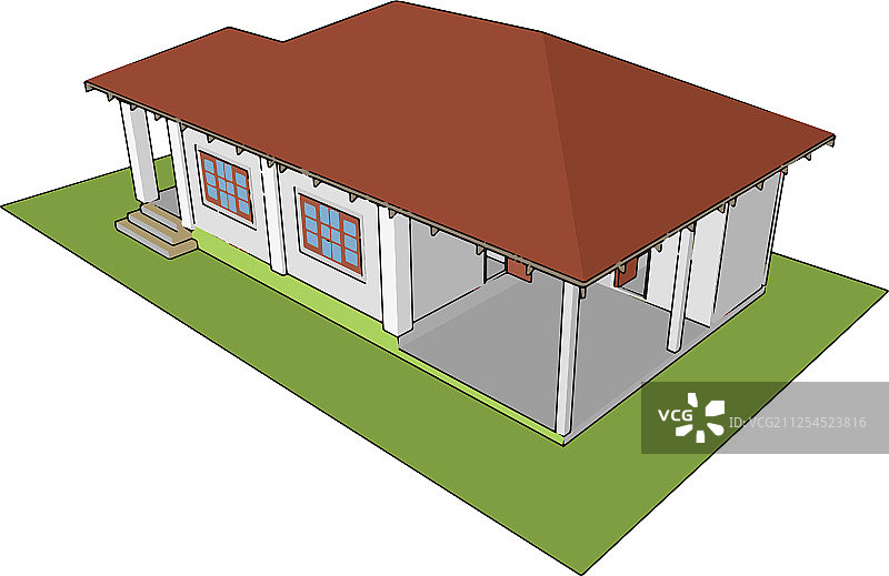 白色背景上的预制房屋图片素材