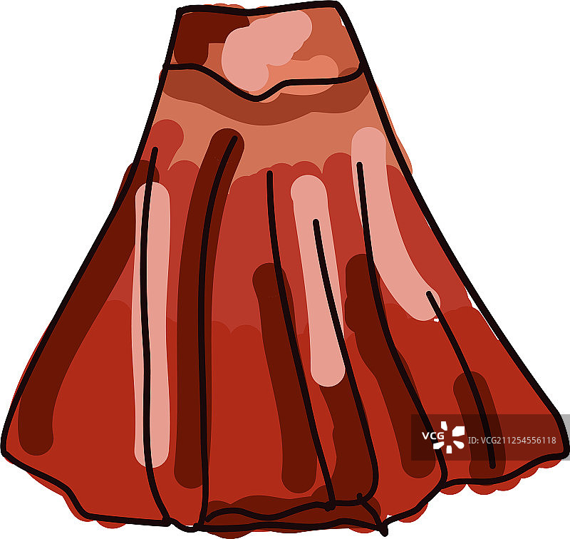 白色背景上的红色裙子图片素材