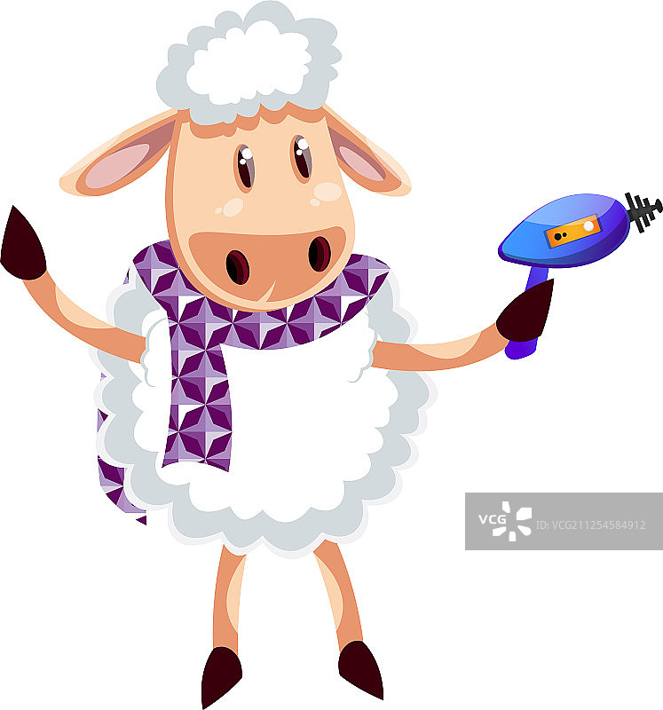 白色背景上的激光枪绵羊图片素材