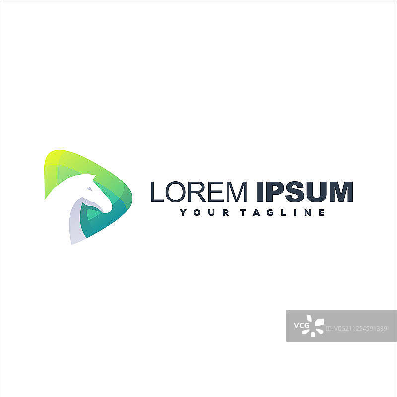 骏马头部标志设计图片素材