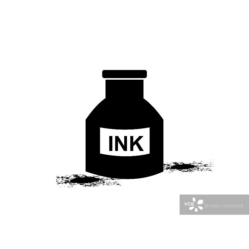 孤立的墨水瓶书法艺术图标图片素材