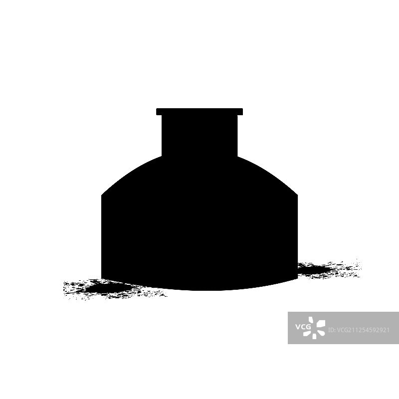 孤立的墨水瓶书法艺术图标图片素材