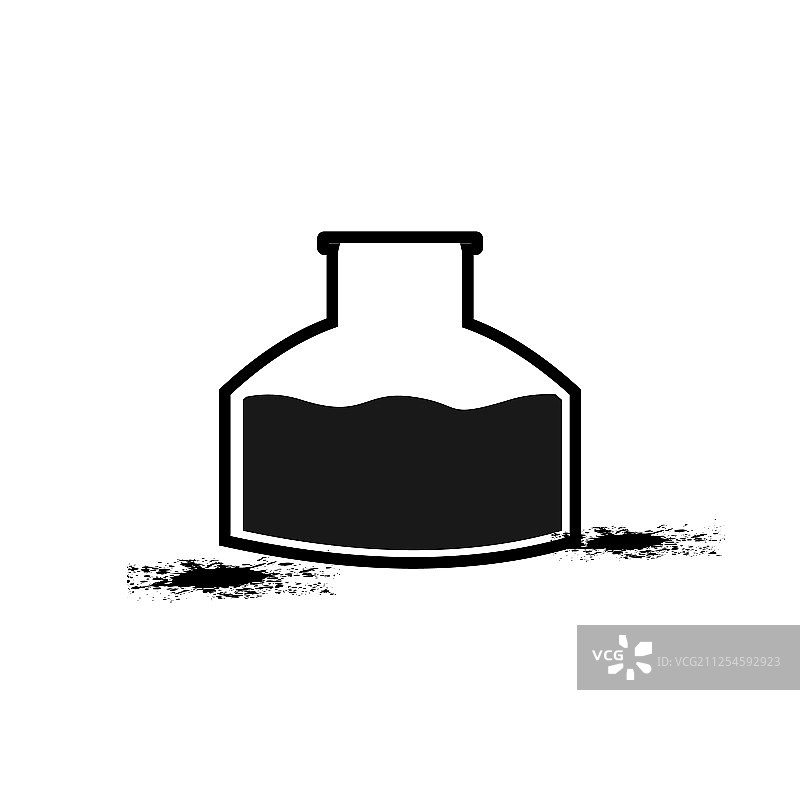 孤立的墨水瓶书法艺术图标图片素材