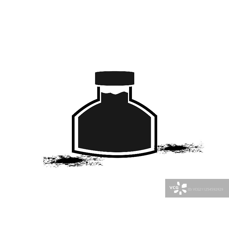孤立的墨水瓶书法艺术图标图片素材