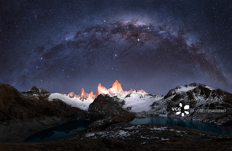 阿根廷雪山夜晚星空图片素材