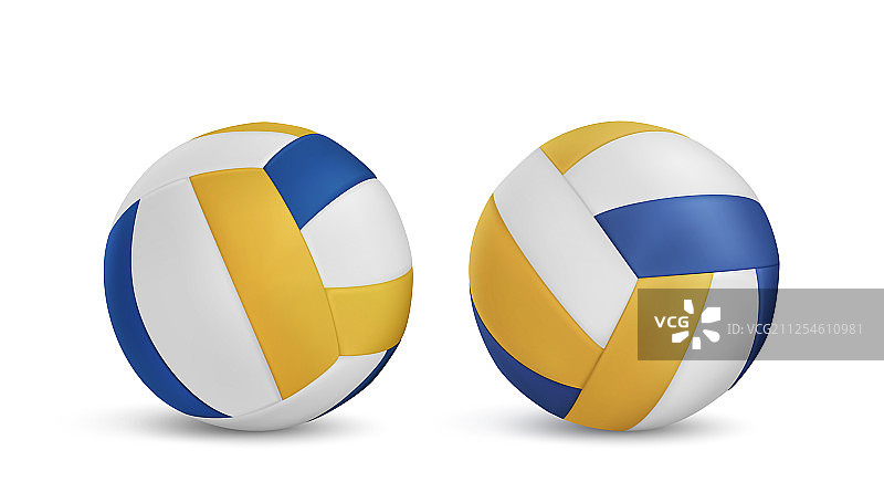 白色背景上的排球合集图片素材