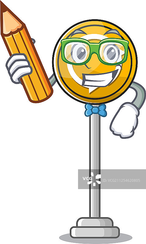 学生在环岛前方的卡通形象图片素材