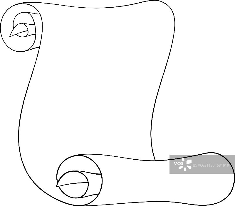纸卷轮廓简笔画图片素材