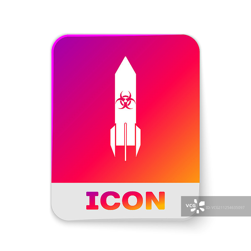 白色背景上的白色生化危害火箭图标图片素材