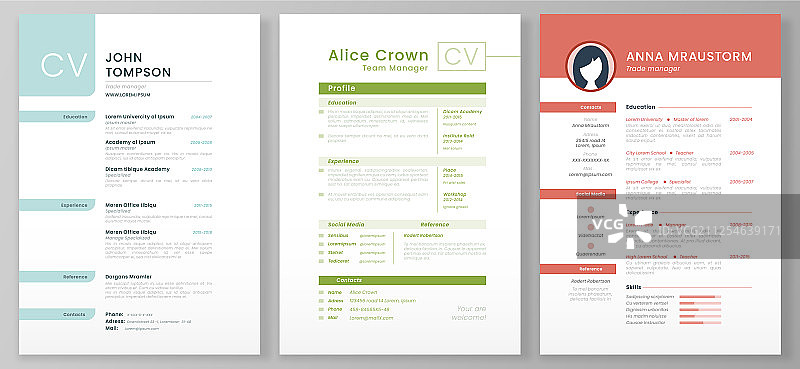 艺术风格个人简历模板图片素材