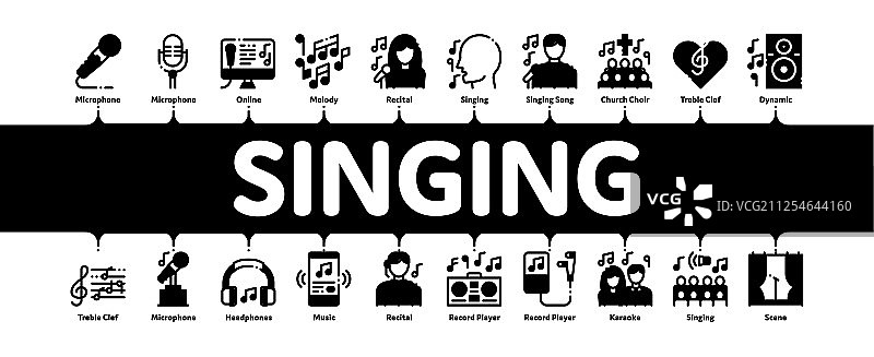 唱歌迷你信息图banner图片素材