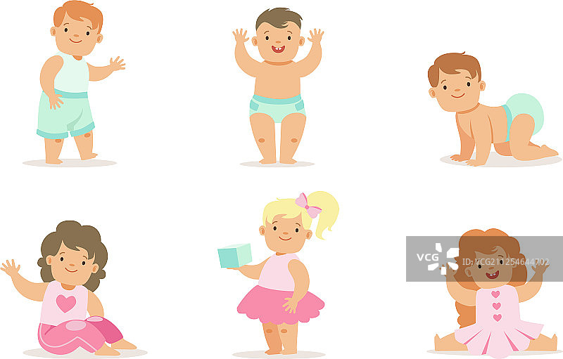 可爱快乐的幼儿宝宝套装图片素材