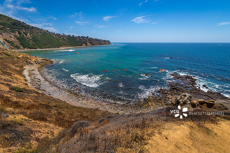 美国加利福尼亚州帕洛斯弗迪斯庄园平岩点海岸线风光图片素材