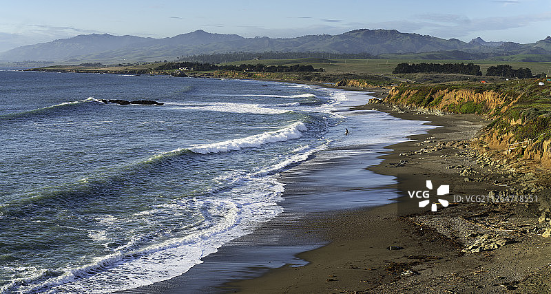 美国加利福尼亚州坎布里亚太平洋海滩风光图片素材