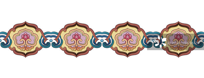 彩色艺术装饰花边图案，白色背景图片素材