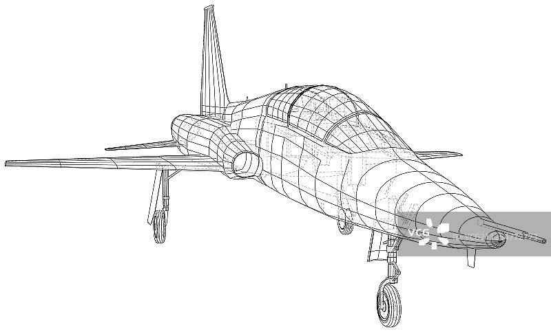 白色背景上的飞机蓝图图片素材