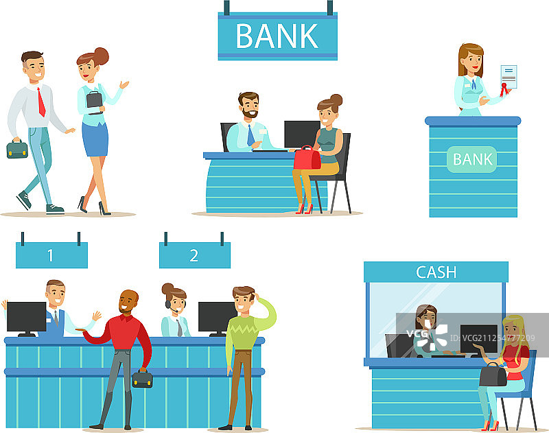 银行经理与客户的银行服务图片素材