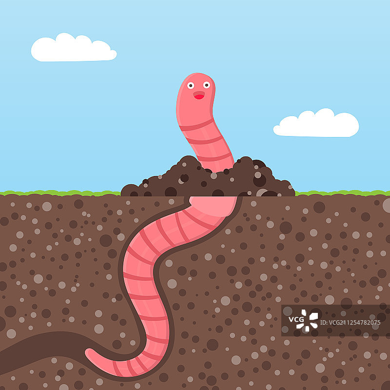 叹息的卡通蚯蚓角色图标图片素材