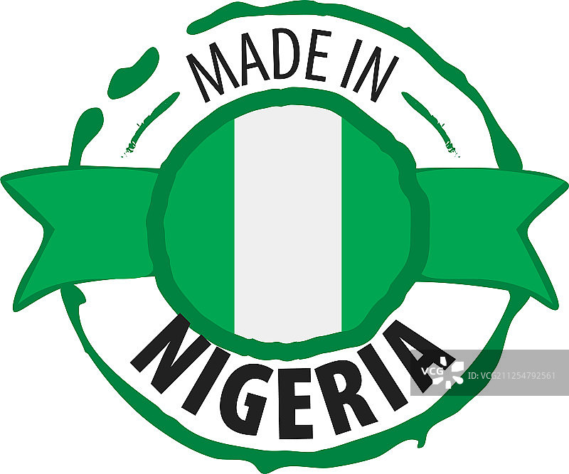 白色背景上的尼日利亚旗帜图片素材