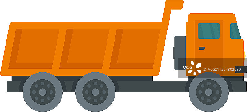 装满货物的农用卡车（扁平风格）图片素材