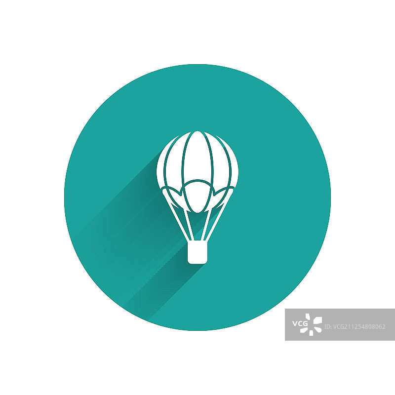 白色热气球图标，长阴影图片素材
