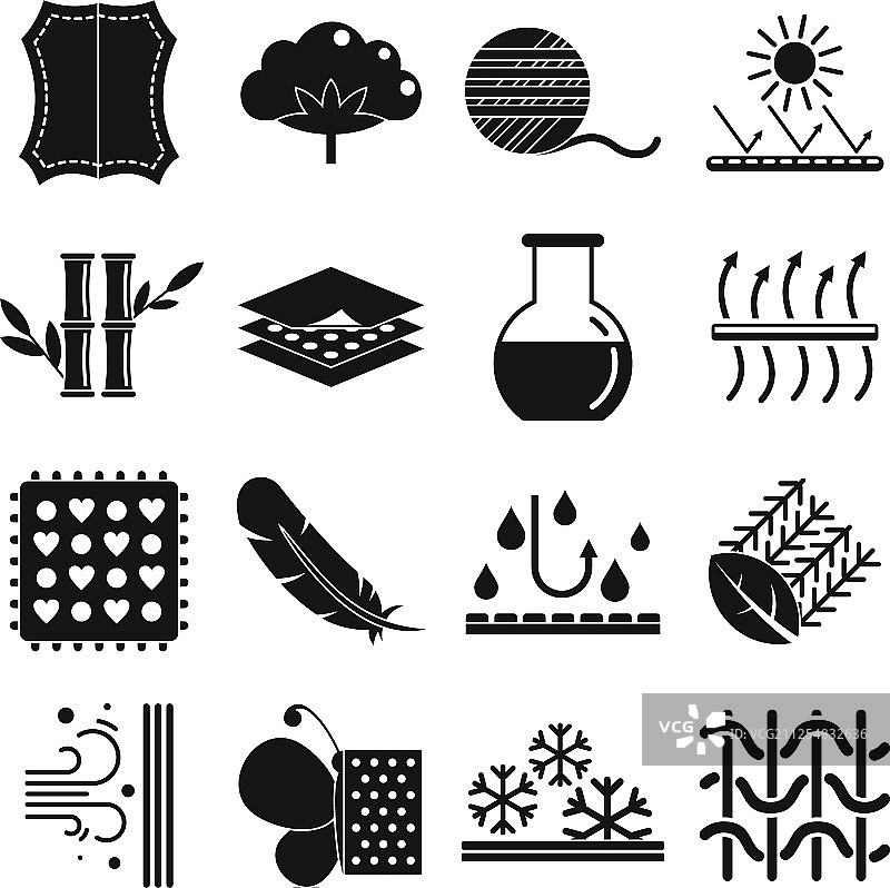 面料特性图标简约风格图片素材