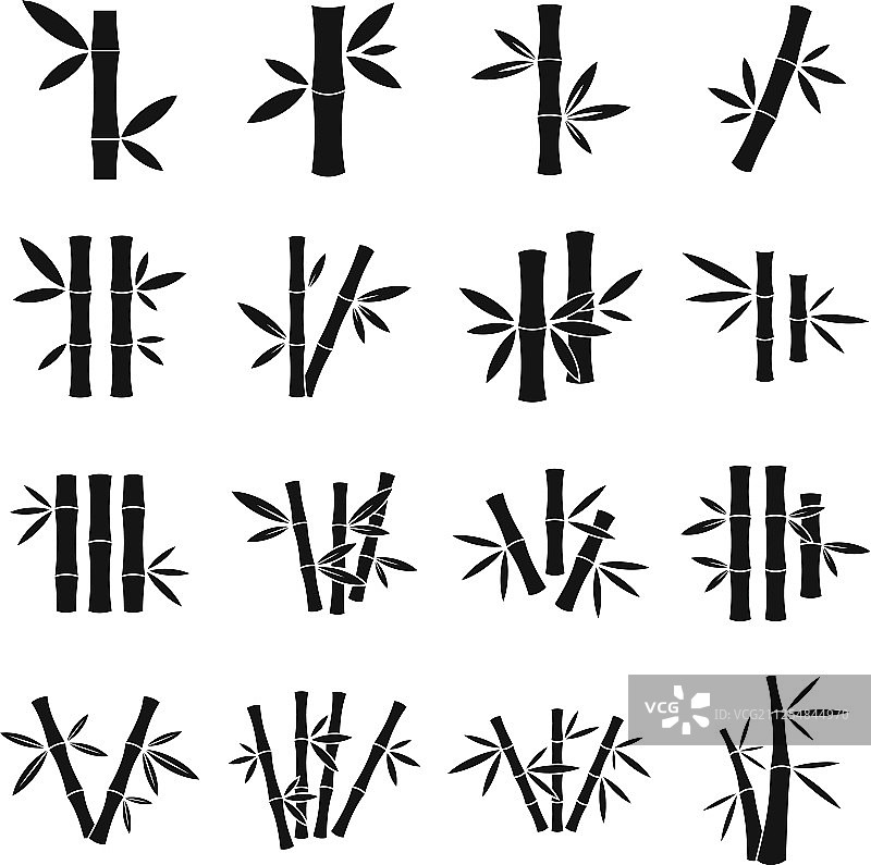 竹子图标简约合集图片素材