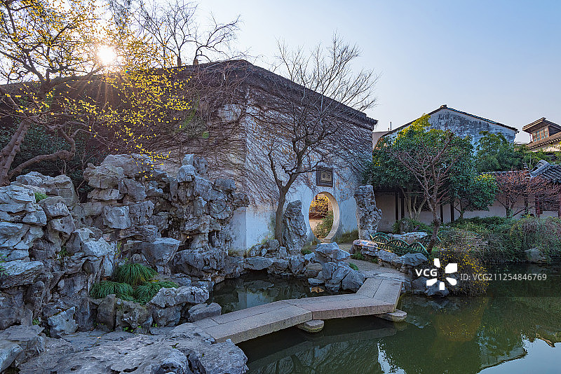 苏州艺圃园林建筑风光图片素材
