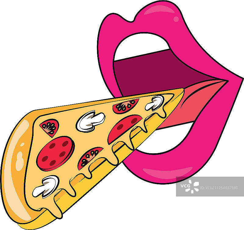 嘴巴和披萨设计图片素材