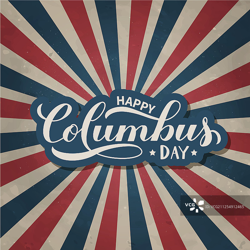 哥伦布日快乐书法图片素材