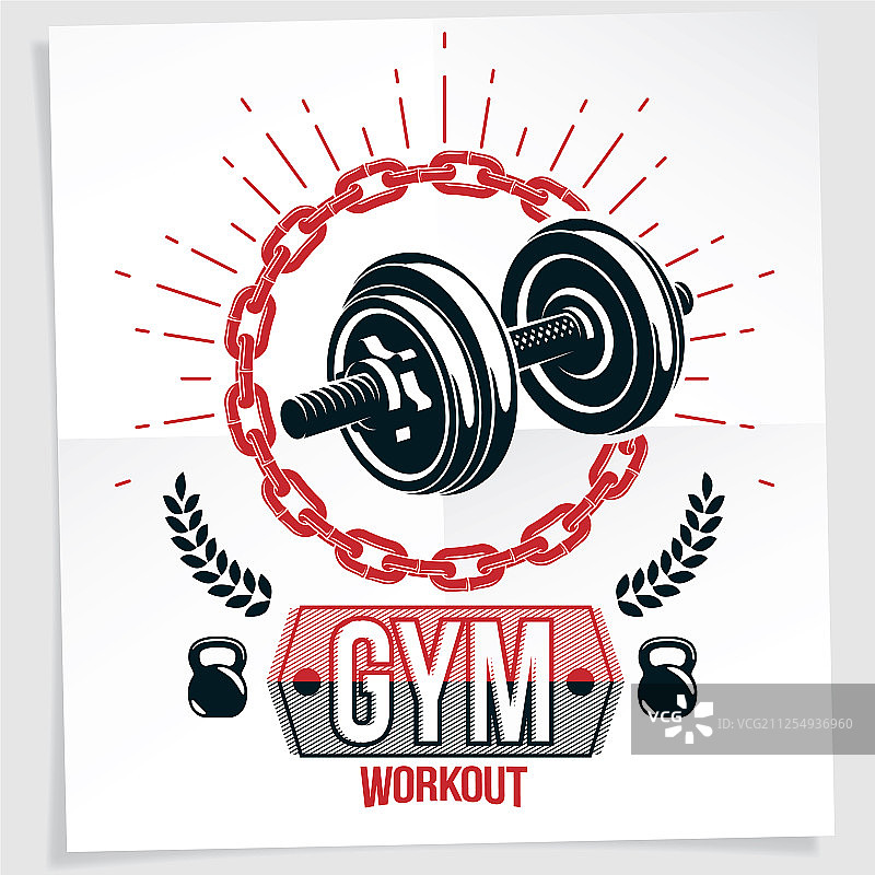 健身房广告单，使用圆盘杠铃片图片素材