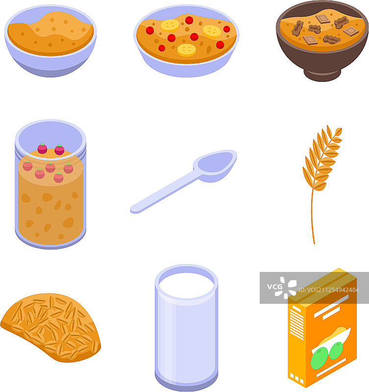 2.5D燕麦图标合集图片素材