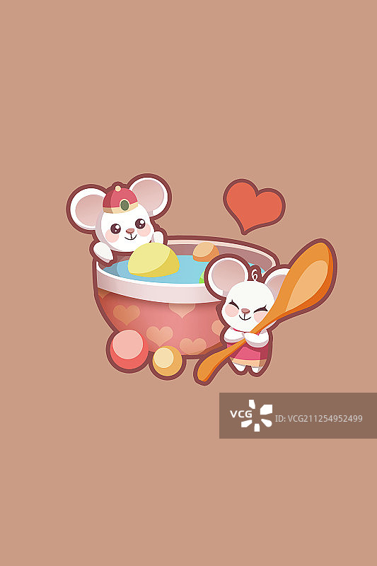 元宵节 汤圆 老鼠 情侣 情人节 元宵图片素材