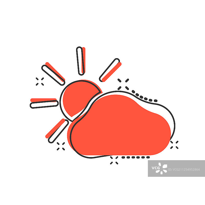 漫画风格的天气预报太阳图标图片素材