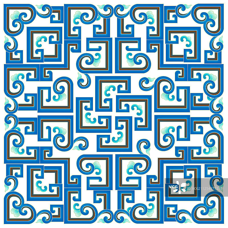 蓝色艺术装饰花纹图片素材