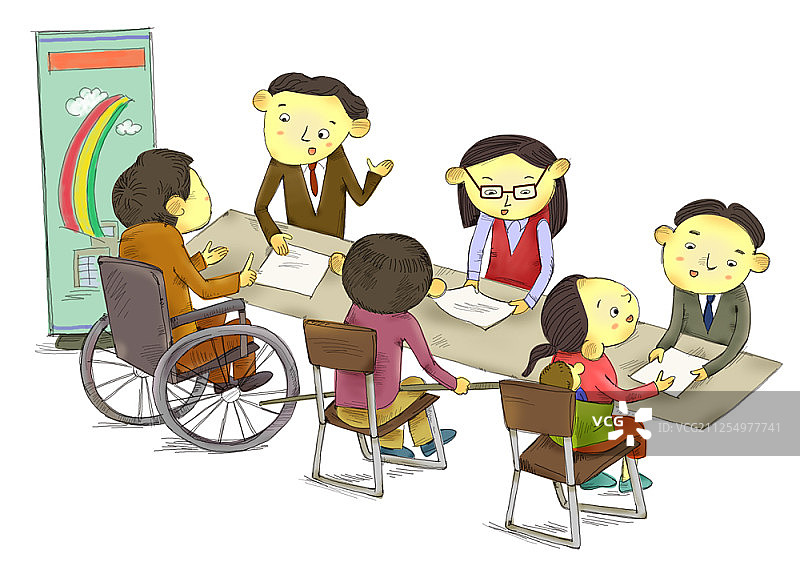 社会公益主题插画图片素材