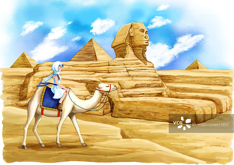 女孩旅行的插画图片素材