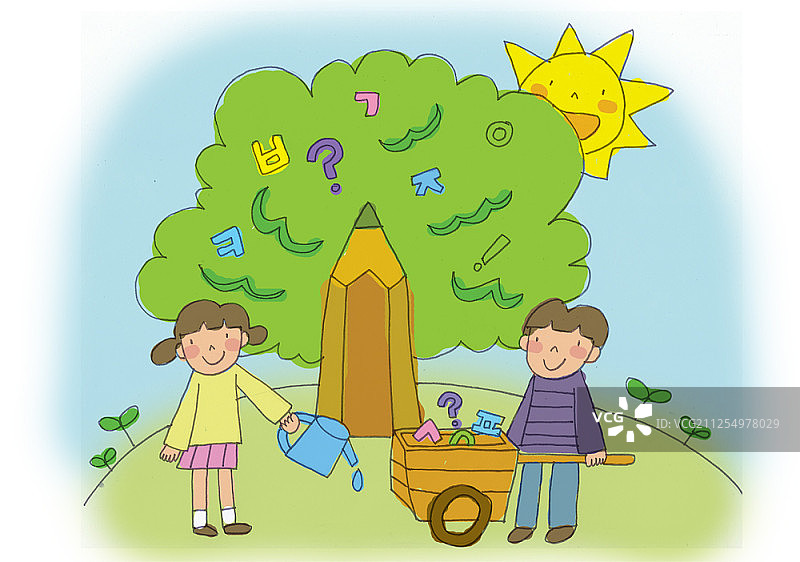 儿童教育主题插画图片素材