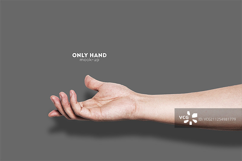 手势，灰色背景上图片素材