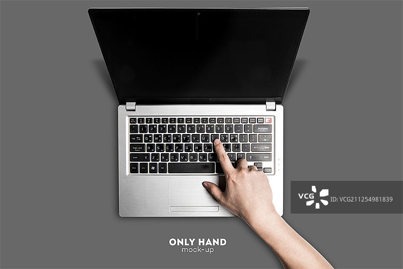 在灰色背景上手提电脑图片素材