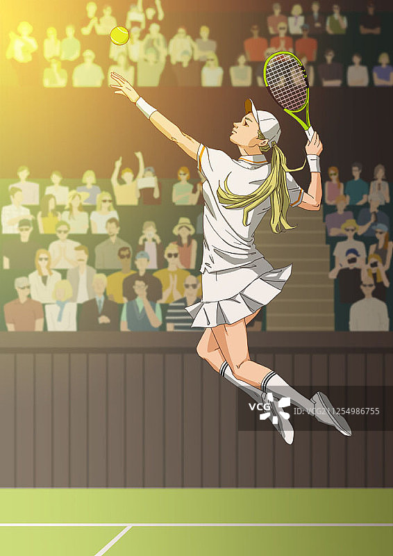 卡通风格网球运动员插画图片素材