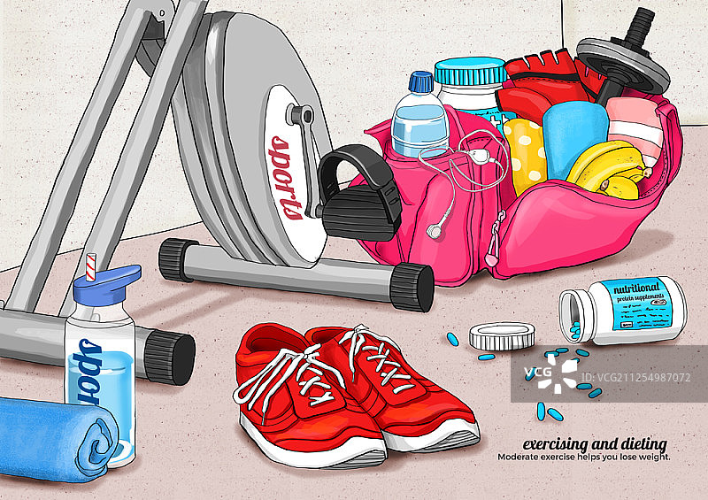 健身器材插画图片素材