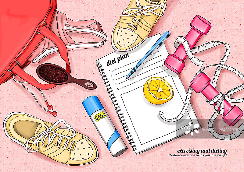 健身器材插画图片素材