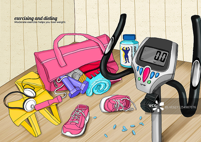 健身器材插画图片素材