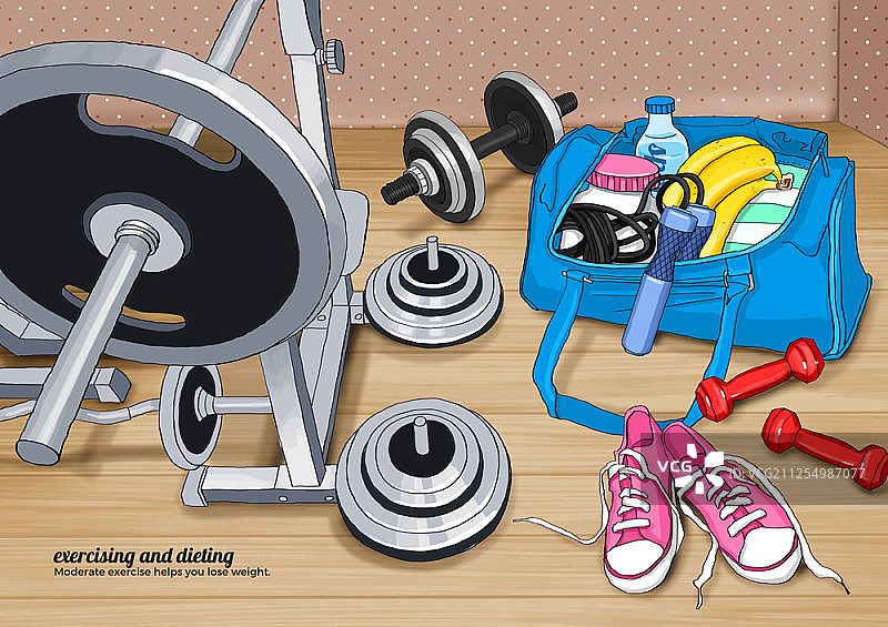 健身器材插画图片素材