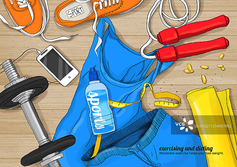 健身器材插画图片素材