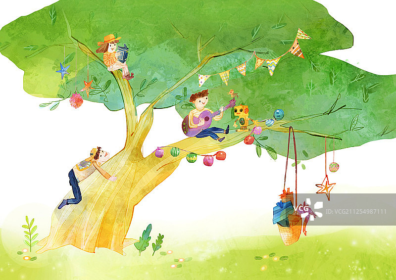 幸福的家庭插图图片素材